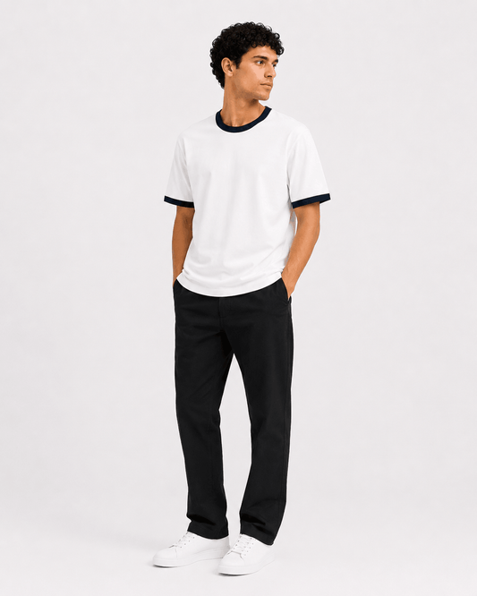 Kontrast Yaka T-shirt