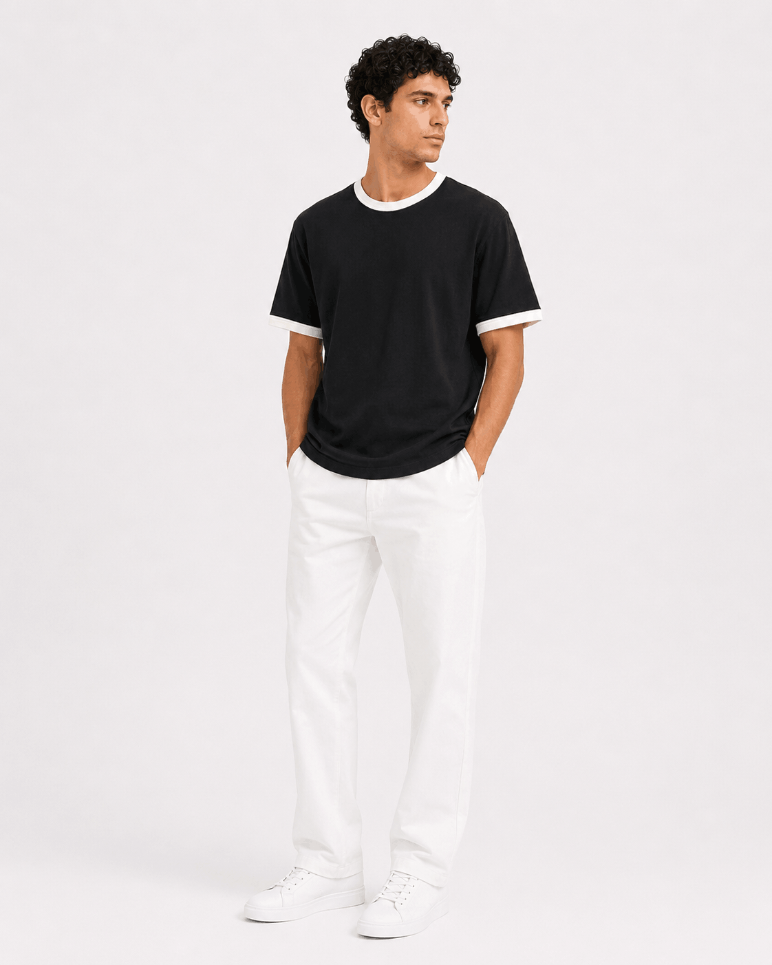 Kontrast Yaka T-shirt