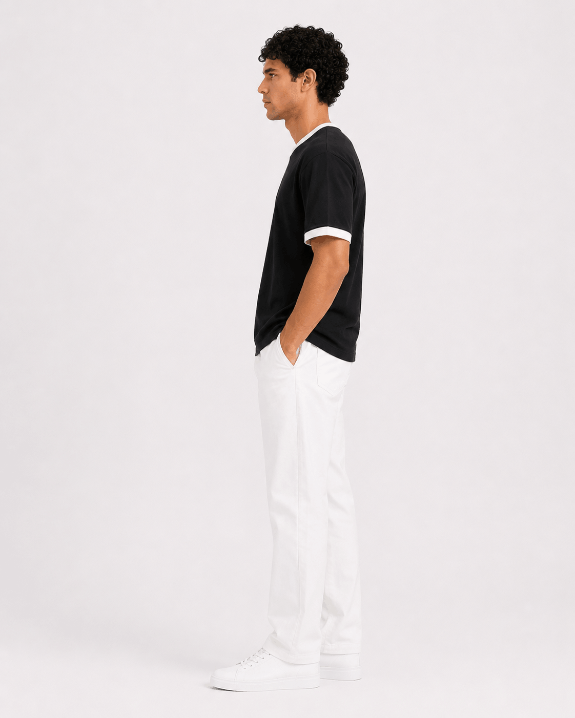 Kontrast Yaka T-shirt