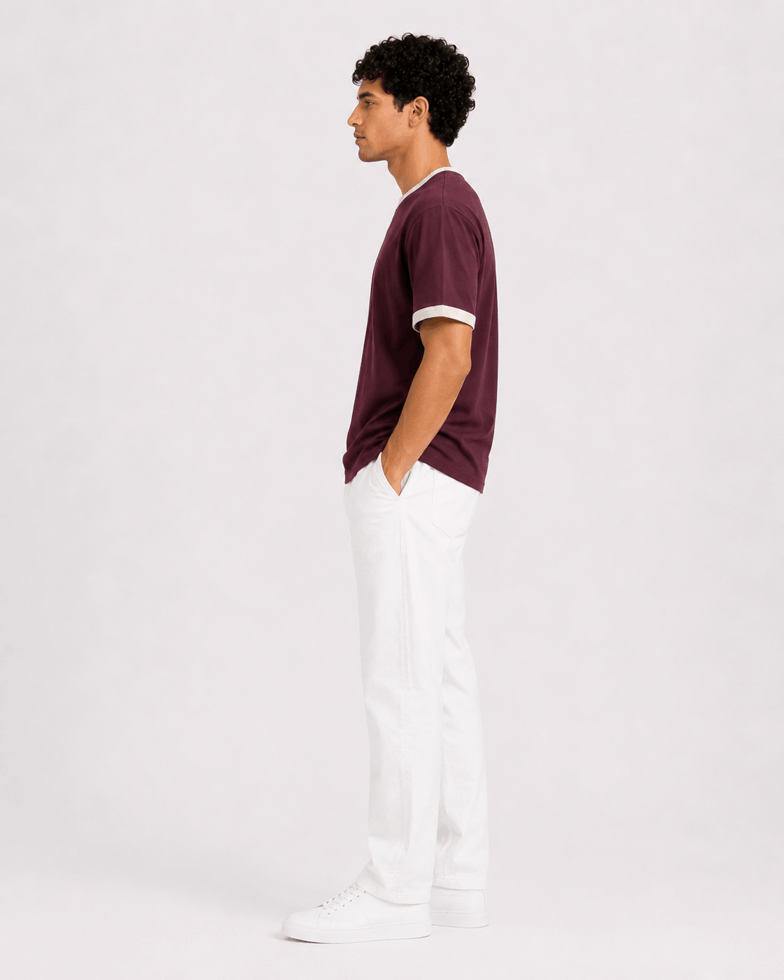 Kontrast Yaka T-shirt