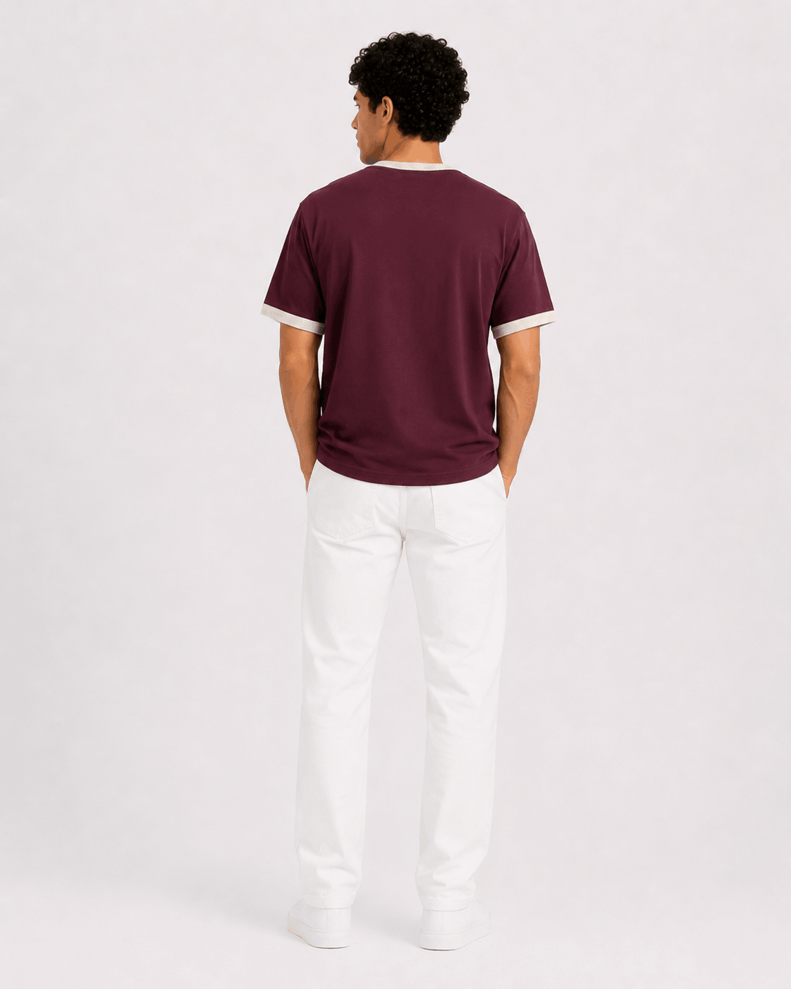 Kontrast Yaka T-shirt